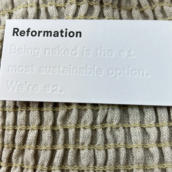 NWT Reformation Edina 100% Linen Dress Sz 8 Oatmeal Color Vacation Cruise Resort - Picture 6 of 12